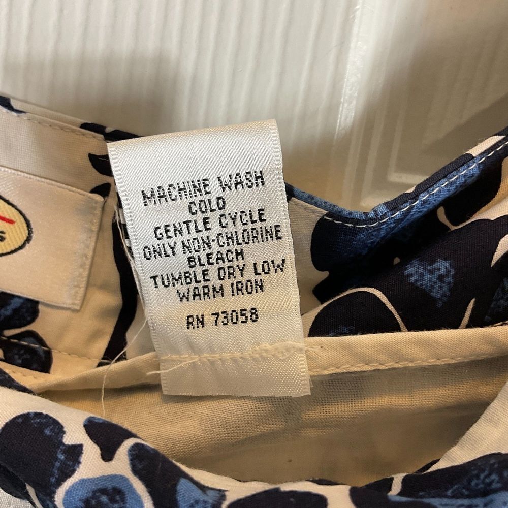 Talbots Women Navy Blue White Floral Skirt Lightweight Cotton Pleated A Line H2 - Picture 12 of 12